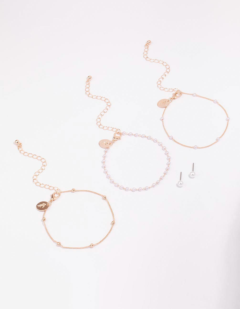 Rose Gold Ball & Pearl Jewellery Set