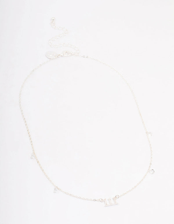 Silver Plated 111 Angel Number Cubic Zirconia Chain Necklace