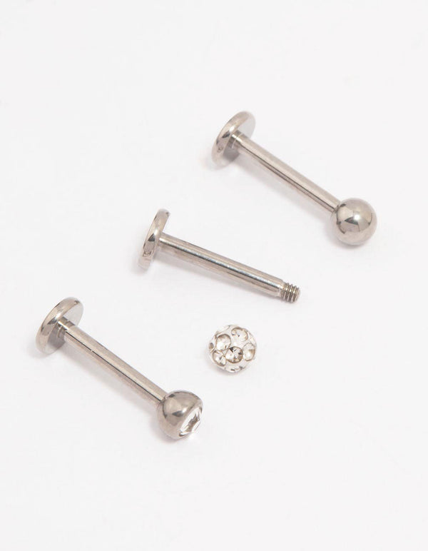 Titanium Ball Flat Back 3-Pack