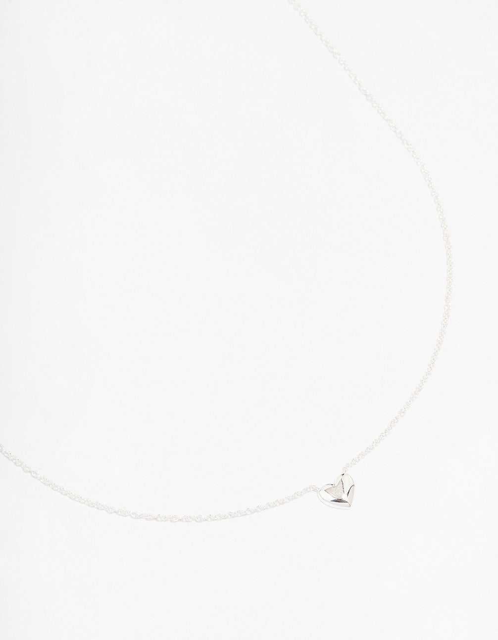 Sterling Silver Mini Puffy Heart Pendant Necklace