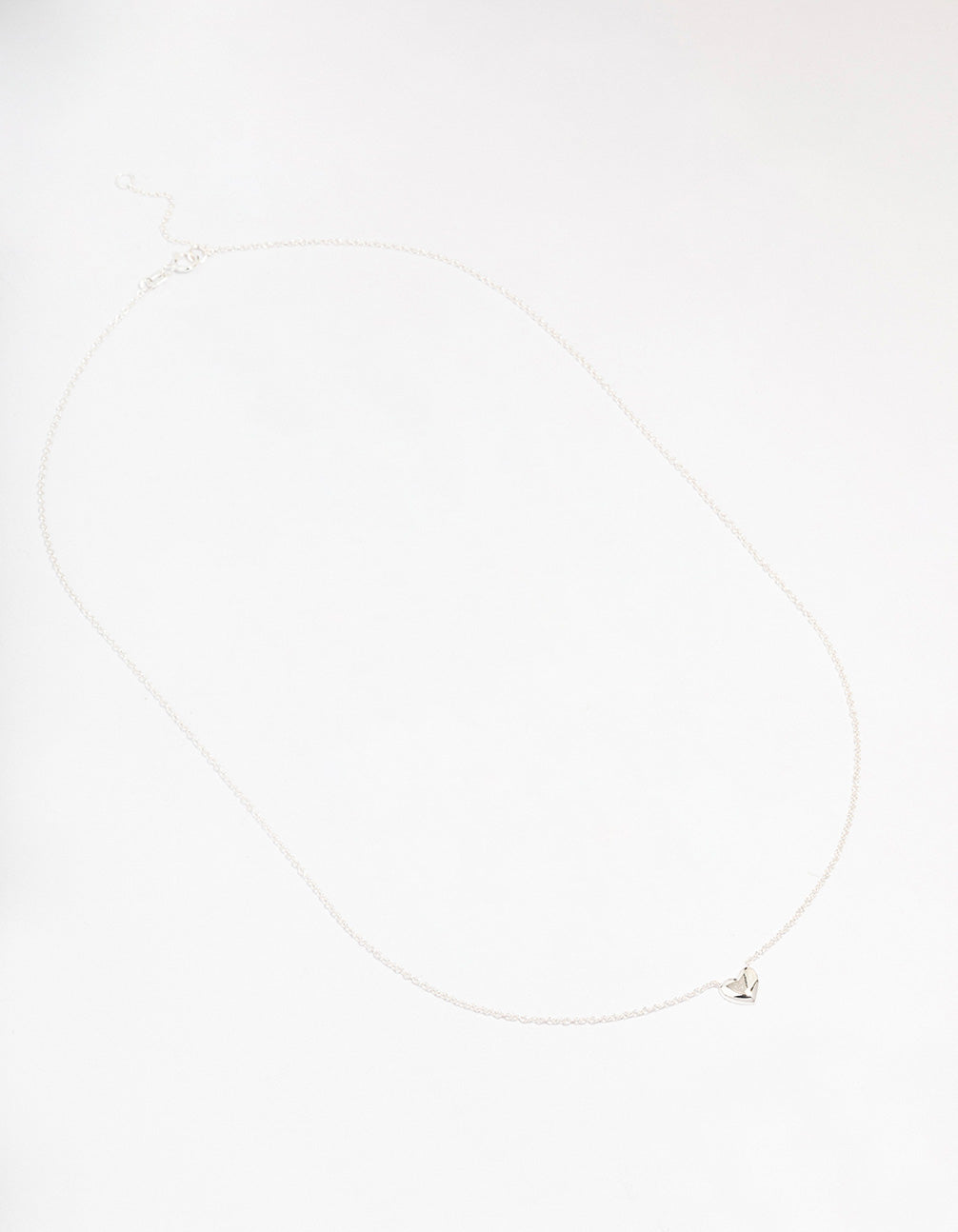 Sterling Silver Mini Puffy Heart Pendant Necklace