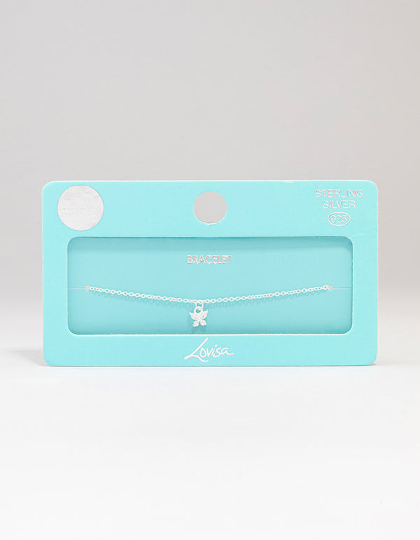 Sterling Silver Cubic Zirconia Mini Butterfly Bracelet