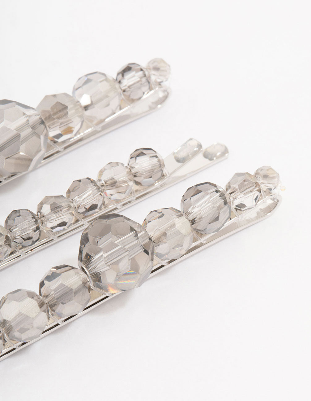 Beaded Facet Hair Clip 3-Pack