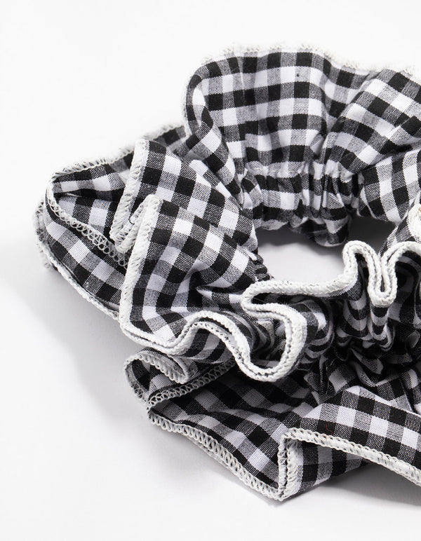Gingham Fabric Layered Scrunchie