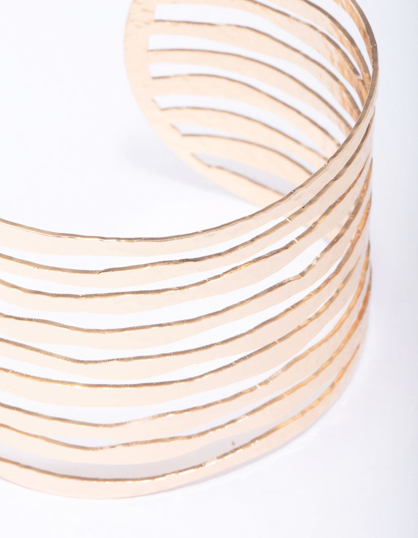 Gold Organic Bar Wrist Cuff