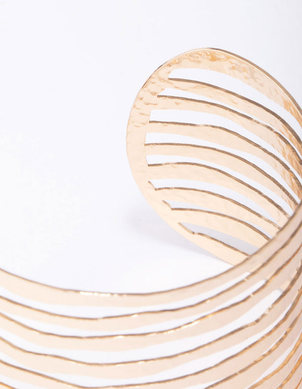 Gold Organic Bar Wrist Cuff