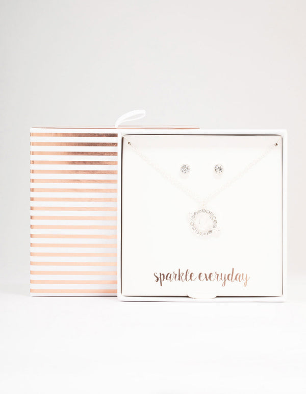 Silver Planet Diamante Jewellery Set