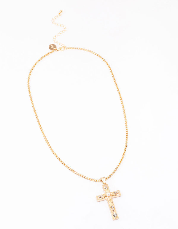 Gold Cross Pendant Necklace