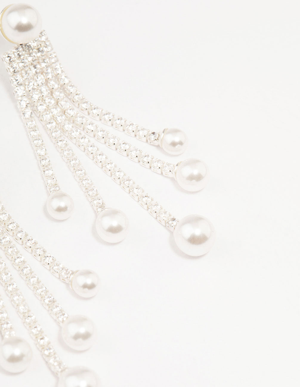 Silver Plated Cup Chain & Pearl Drop Earrings