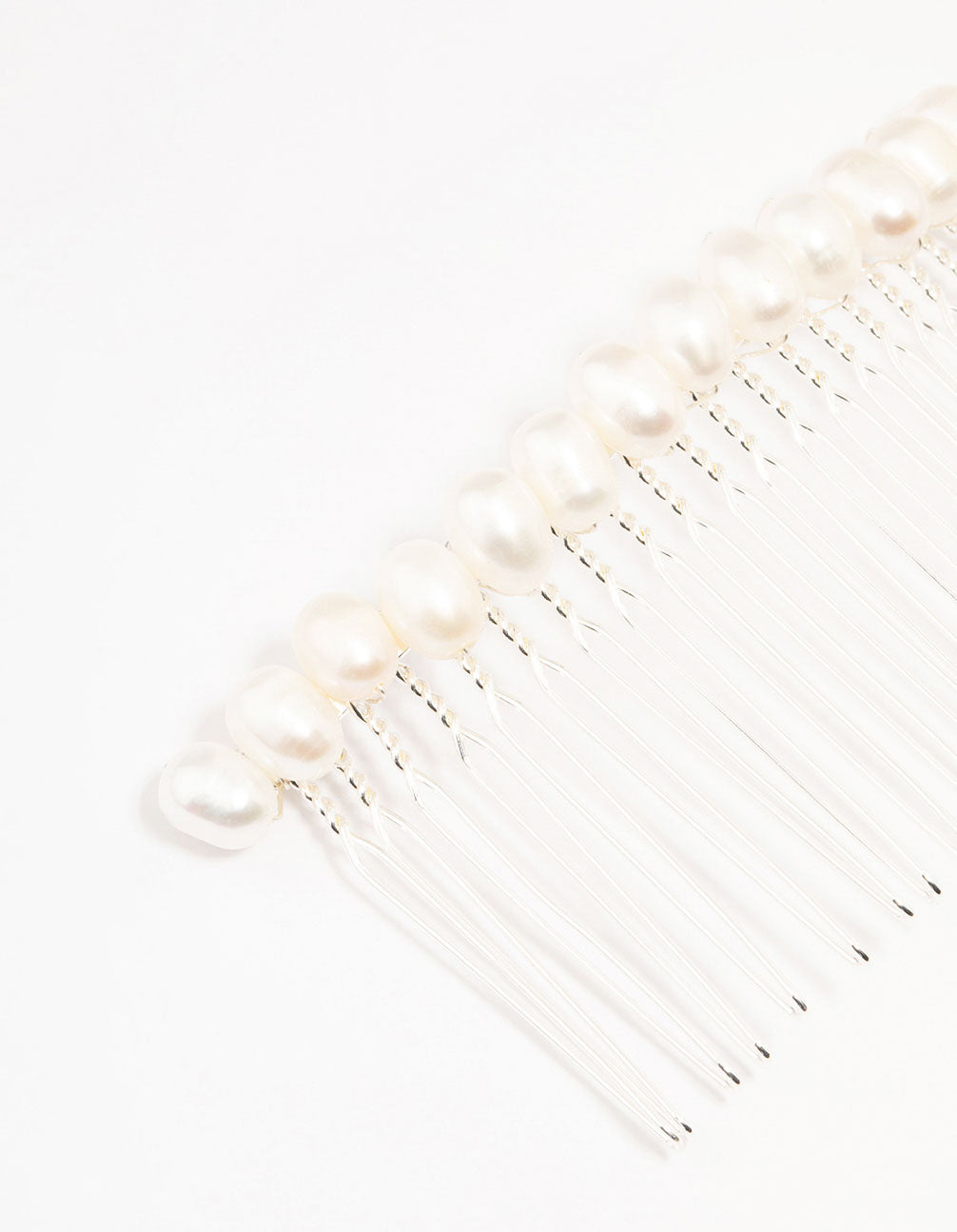 Silver Plated Classic Freshwater Pearl Hair Comb