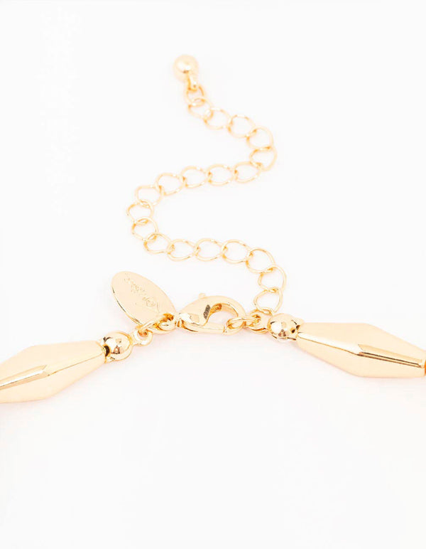 Long Beaded Orange Stone Necklace