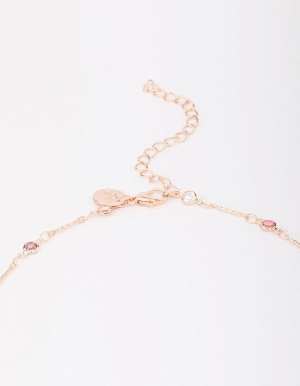 Rose Gold Stone Necklace