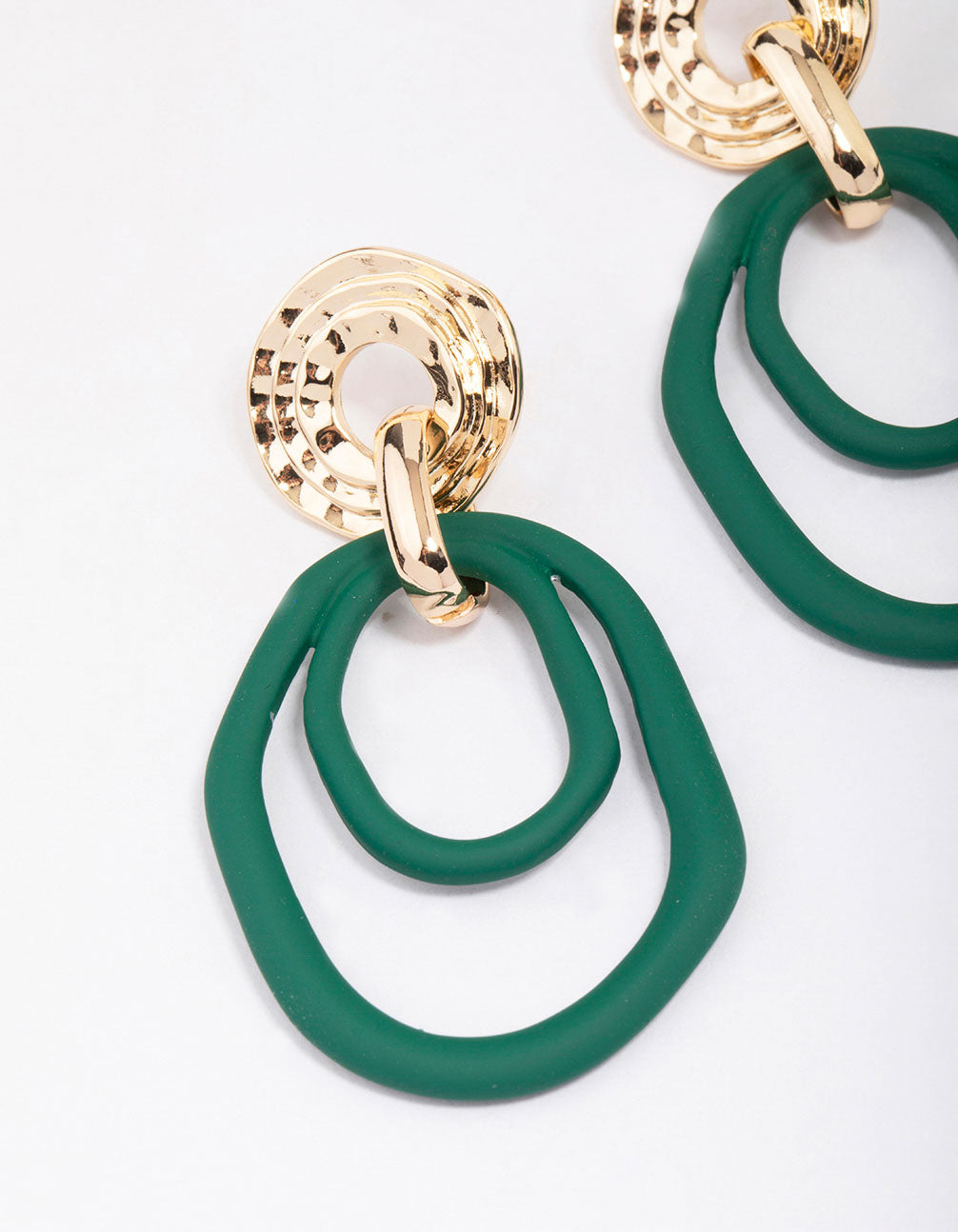 Gold Smooth Circle Drop Earrings