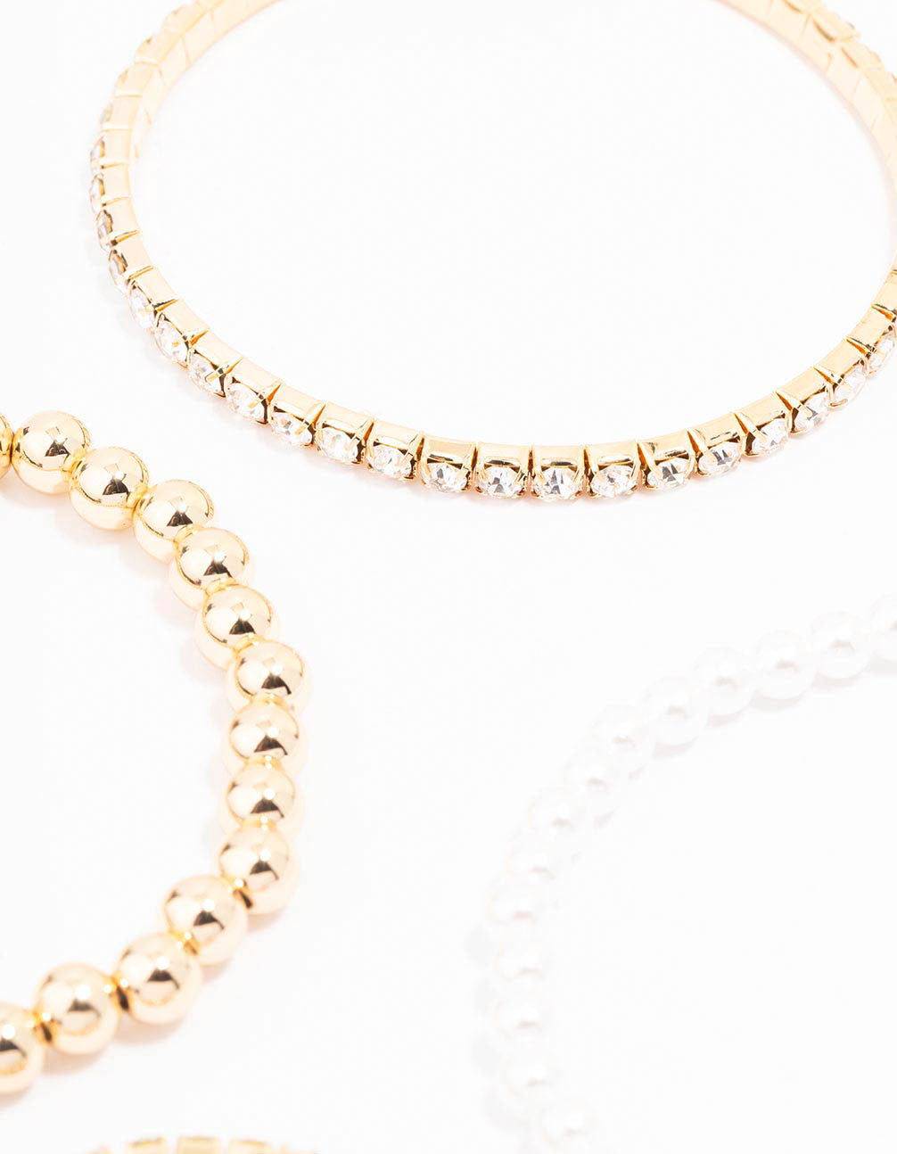 Gold Beaded Stretch Bracelet