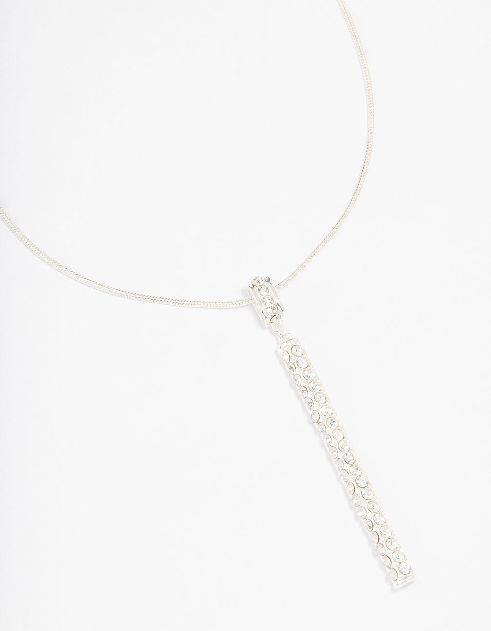 Silver Long Pendant Necklace