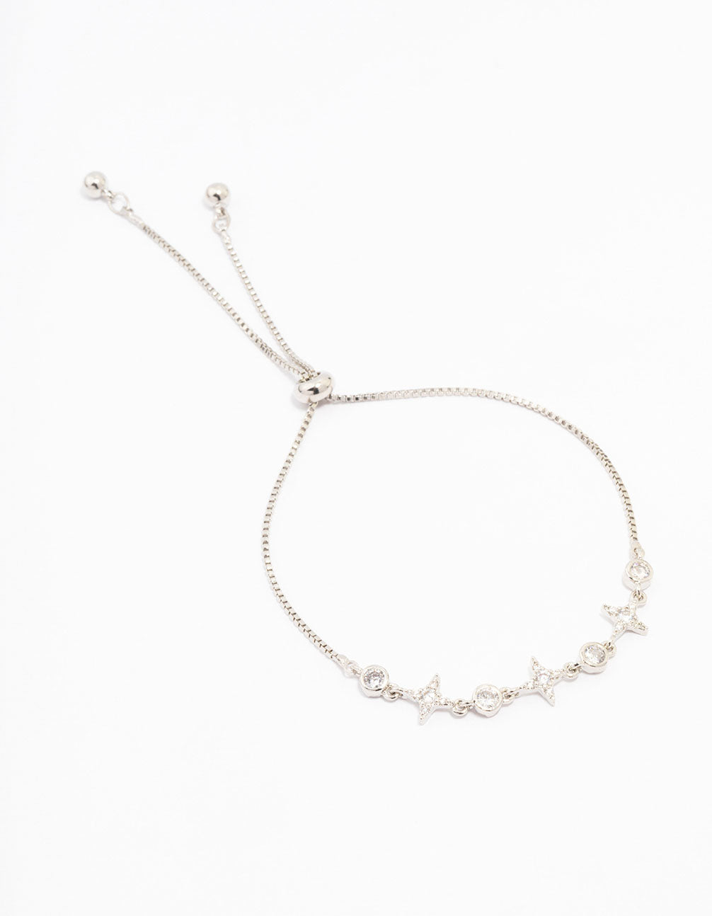 Silver Cubic Zirconia Toggle Bracelet