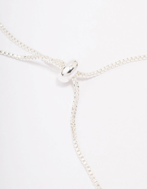 Silver Cubic Zirconia Toggle Bracelet