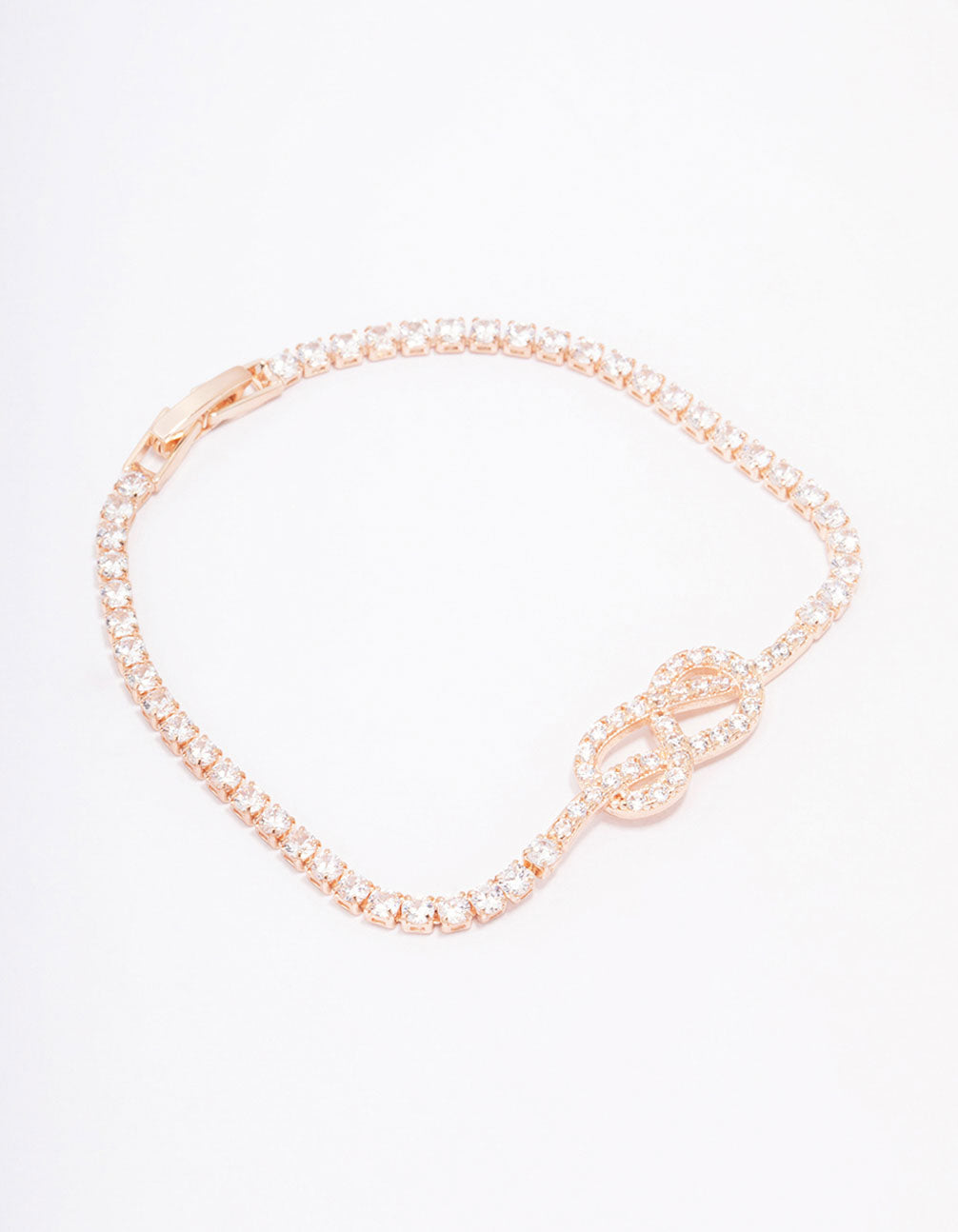 Rose Gold Cubic Zirconia Twisted Bracelet