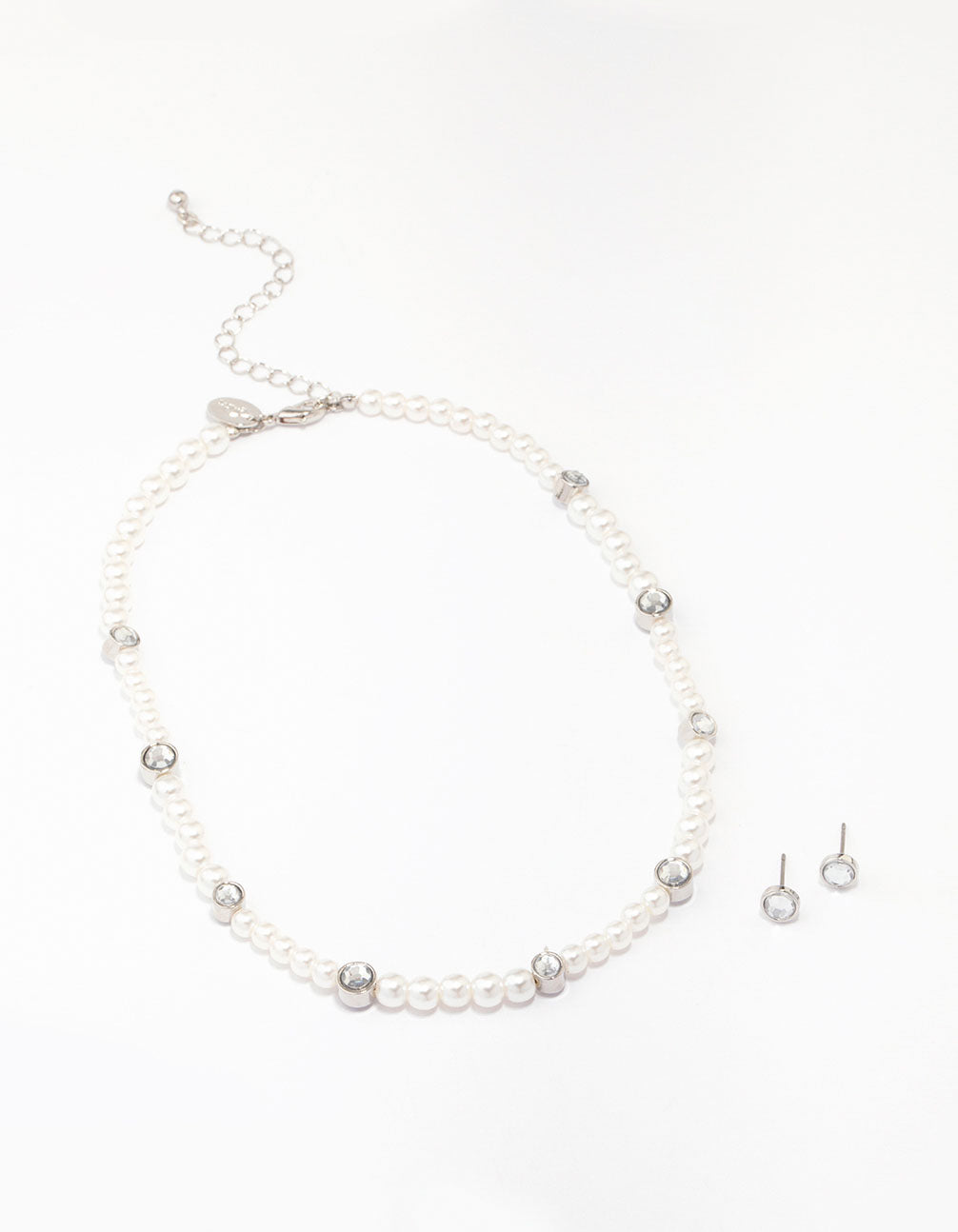 Silver Beaded Pearl Jewellery Set