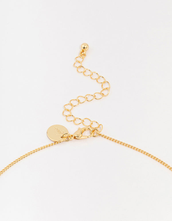 Gold Plated Brass Organic Rectangular Star Pendant Necklace