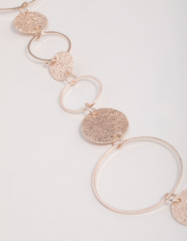 Rose Gold Stone Circular Chain Necklace