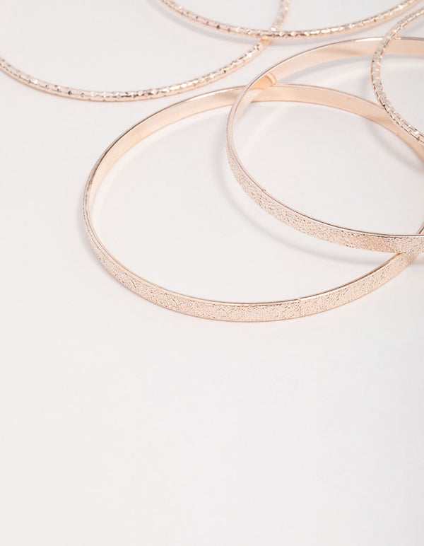 Mixed Rose Gold Bangle Pack