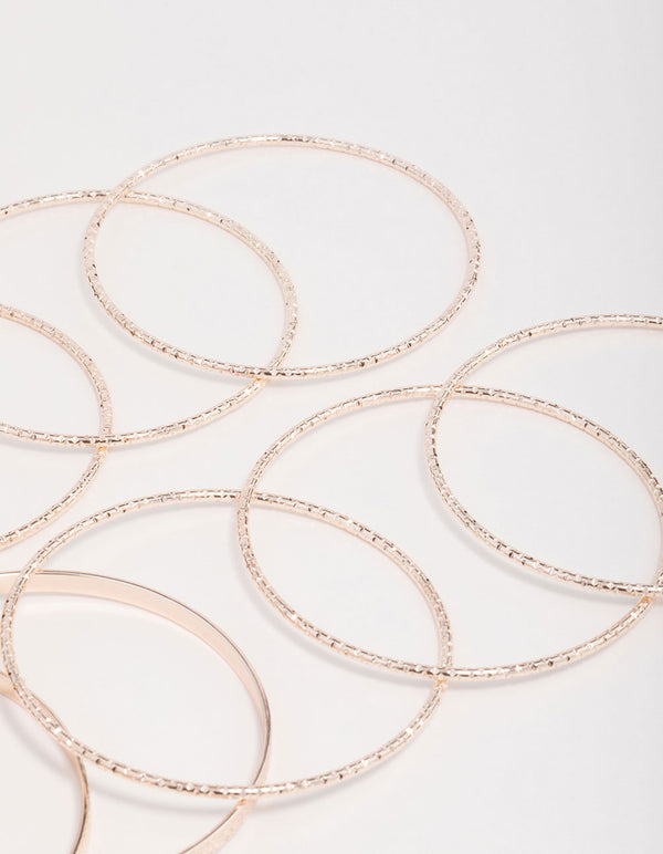 Mixed Rose Gold Bangle Pack