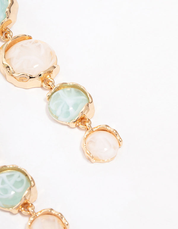 Gold Molten Round Drop Earrings