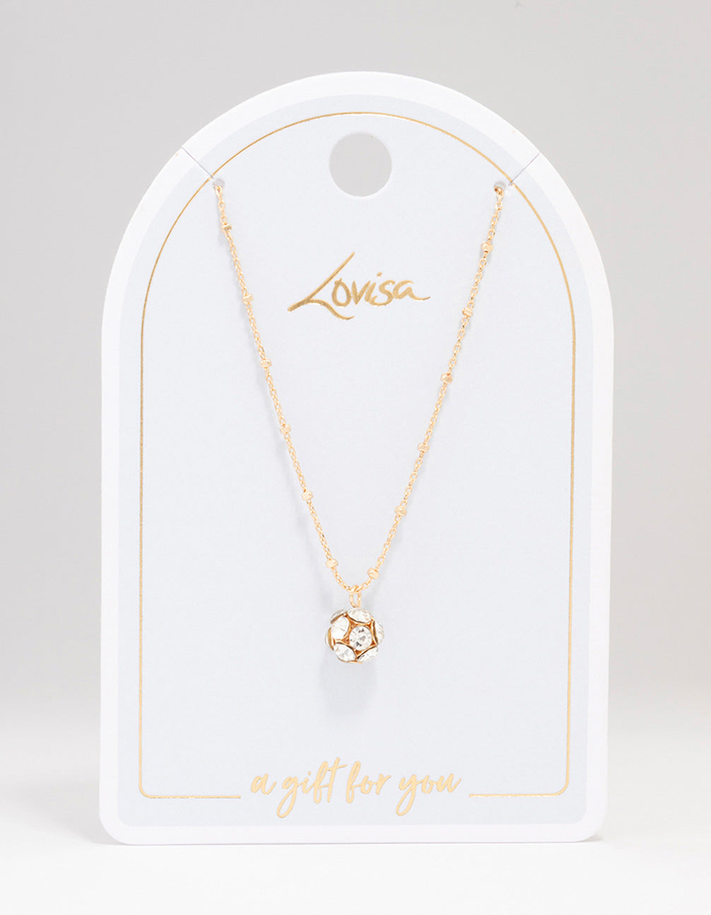 Gold Sphere Diamante Necklace