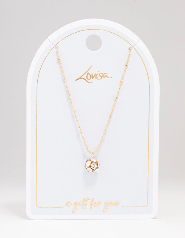 Gold Sphere Diamante Necklace
