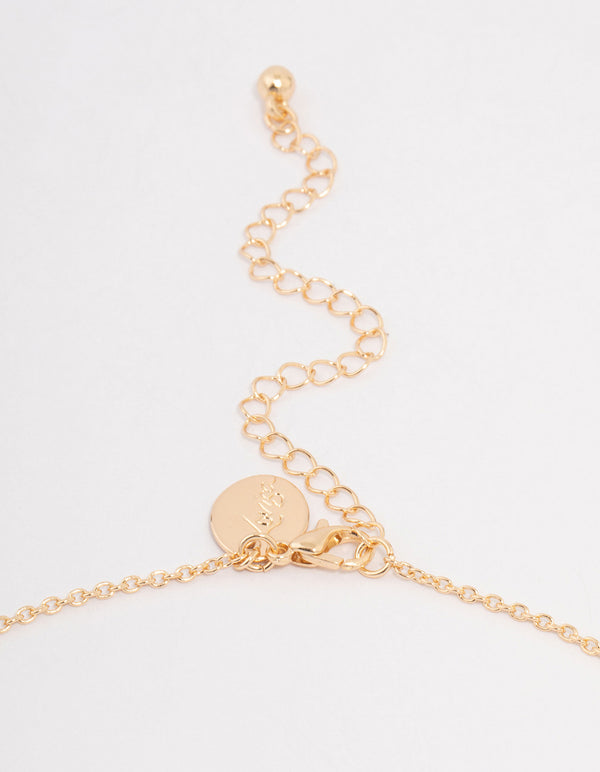 Gold Pearl & Diamante Teddy Bear Necklace