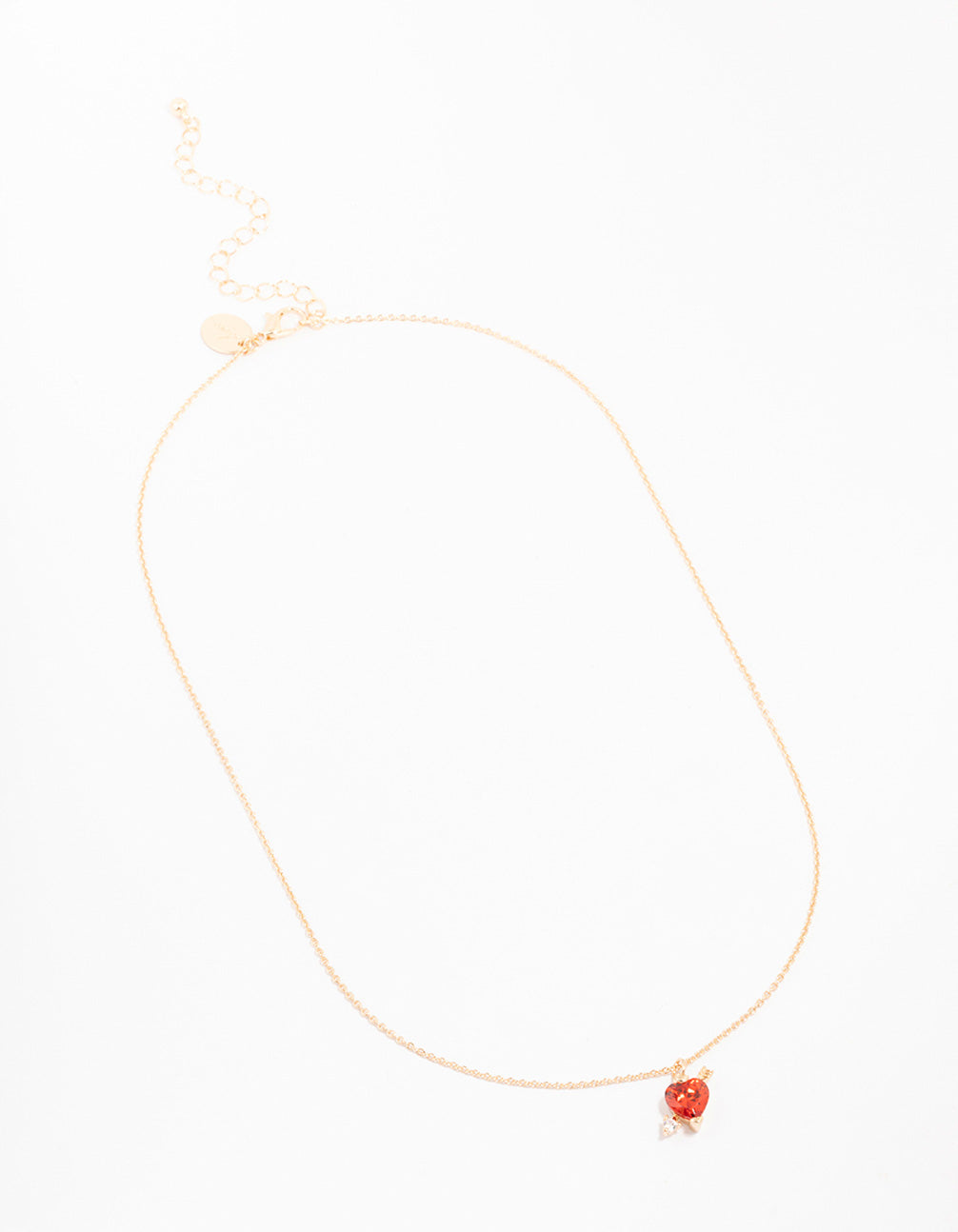Gold Cubic Zirconia Heart & Arrow Necklace