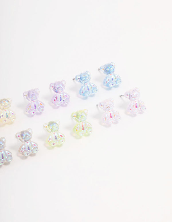 Silver Gummy Bear Earring 8-Pack