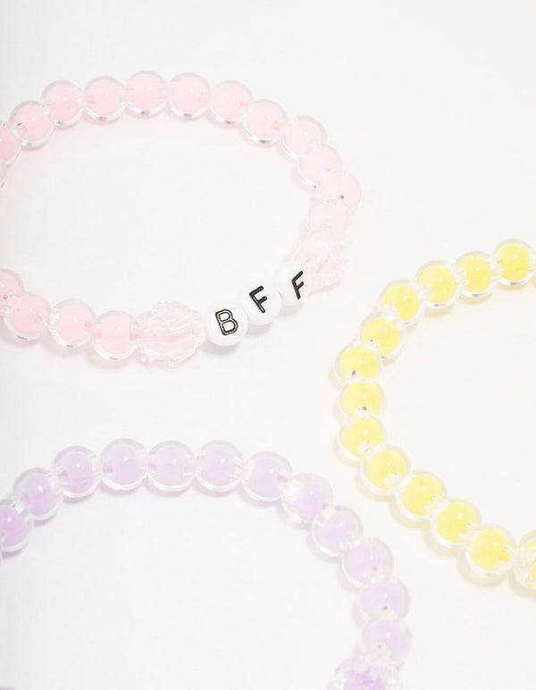 Pastel Beaded Friendship Bracelet 5-Pack