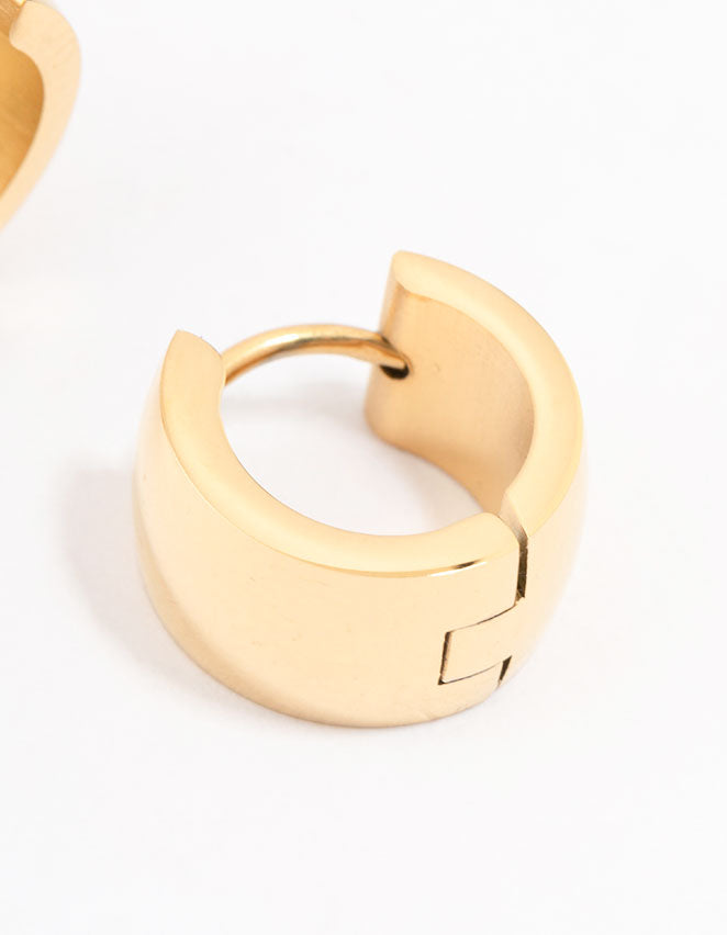 Waterproof Gold Plated Stainless Steel Huggie Hoop Earrings Lovisa