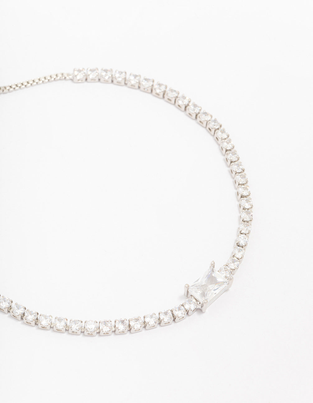 Silver Cubic Zirconia Toggle Bracelet