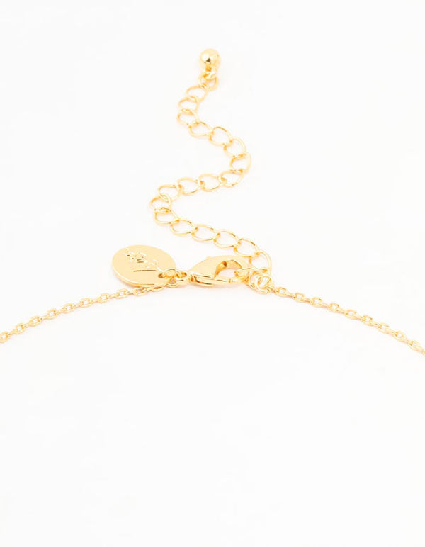 Gold Plated Cubic Zirconia Heart Pendant Necklace