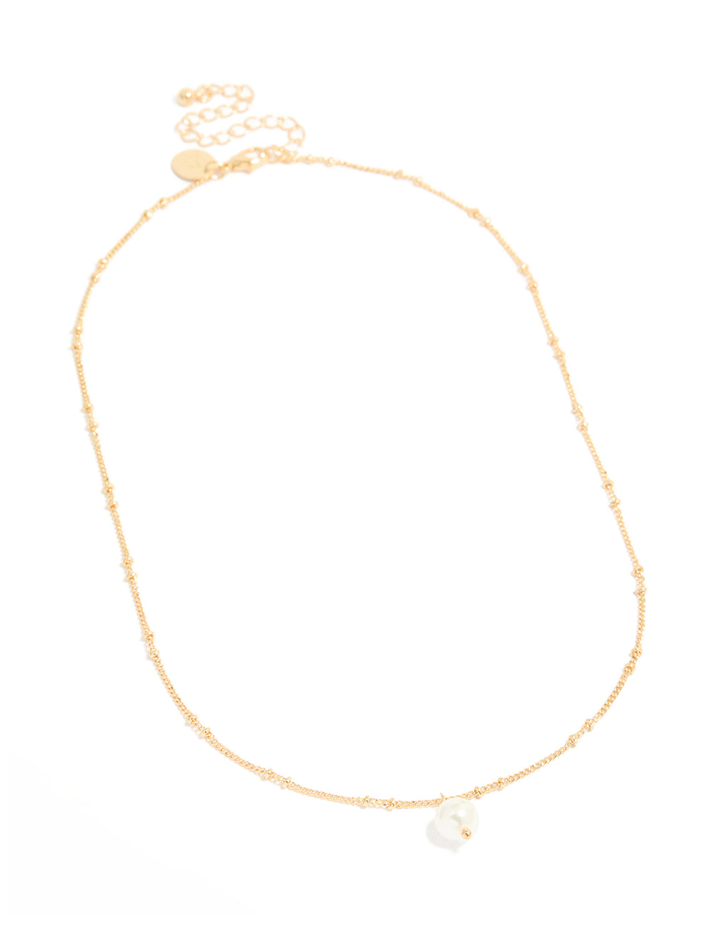 Gold Ball Chain Pearl Necklace
