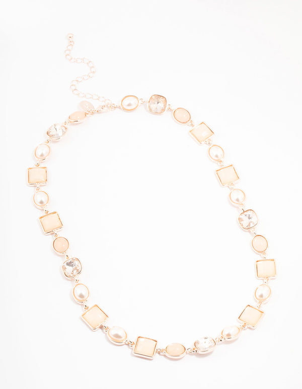 Gold Short Acrylic Necklace