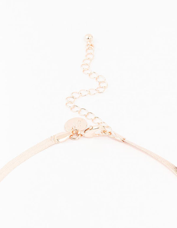 Rose Gold Snake Chain Bow Necklace