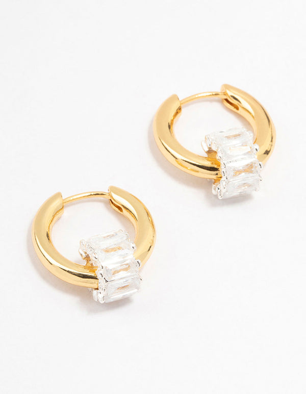 Gold Plated Crystal Hoop Earrings