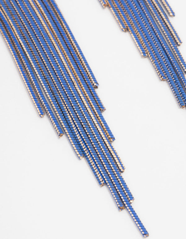 Coated Wide Waterfall Drop Earrings