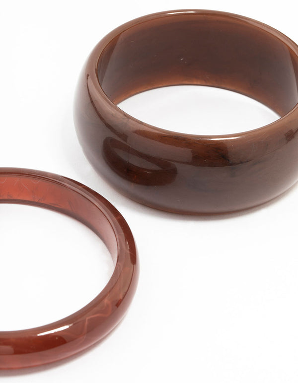 Brown Acrylic Bangles 2-Pack