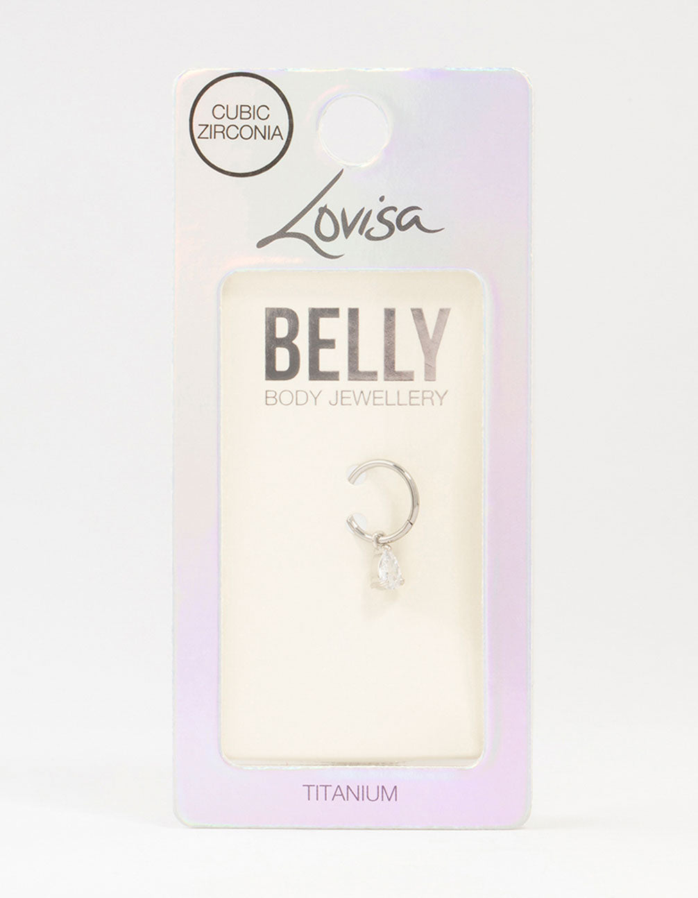 Titanium Pear Drop Ring Belly Ring