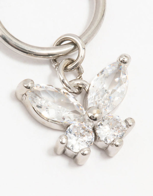 Surgical Steel Butterfly Drop Belly Ring