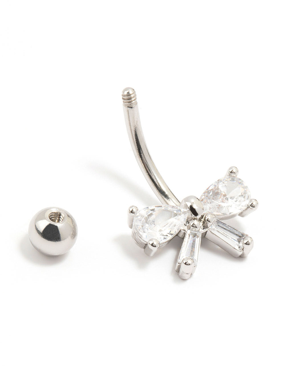Surgical Steel Cubic Zirconia Belly Bar
