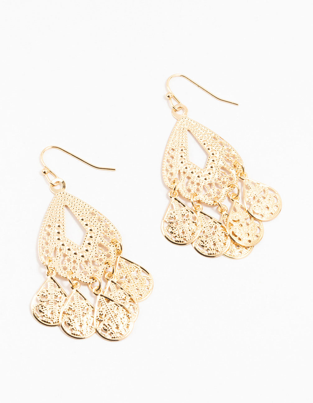 Gold Teardrop Dreamcatcher Drop Earrings