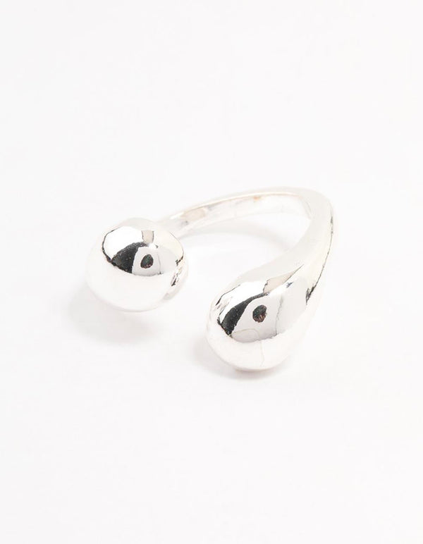 Silver Plated Sphere Wrapped Ring