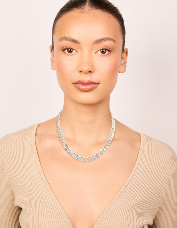 Silver Plated Curb Chain necklace