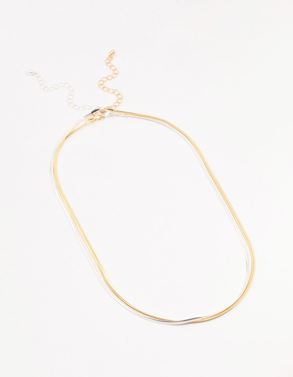 Mixed Metals Double Chain Necklace